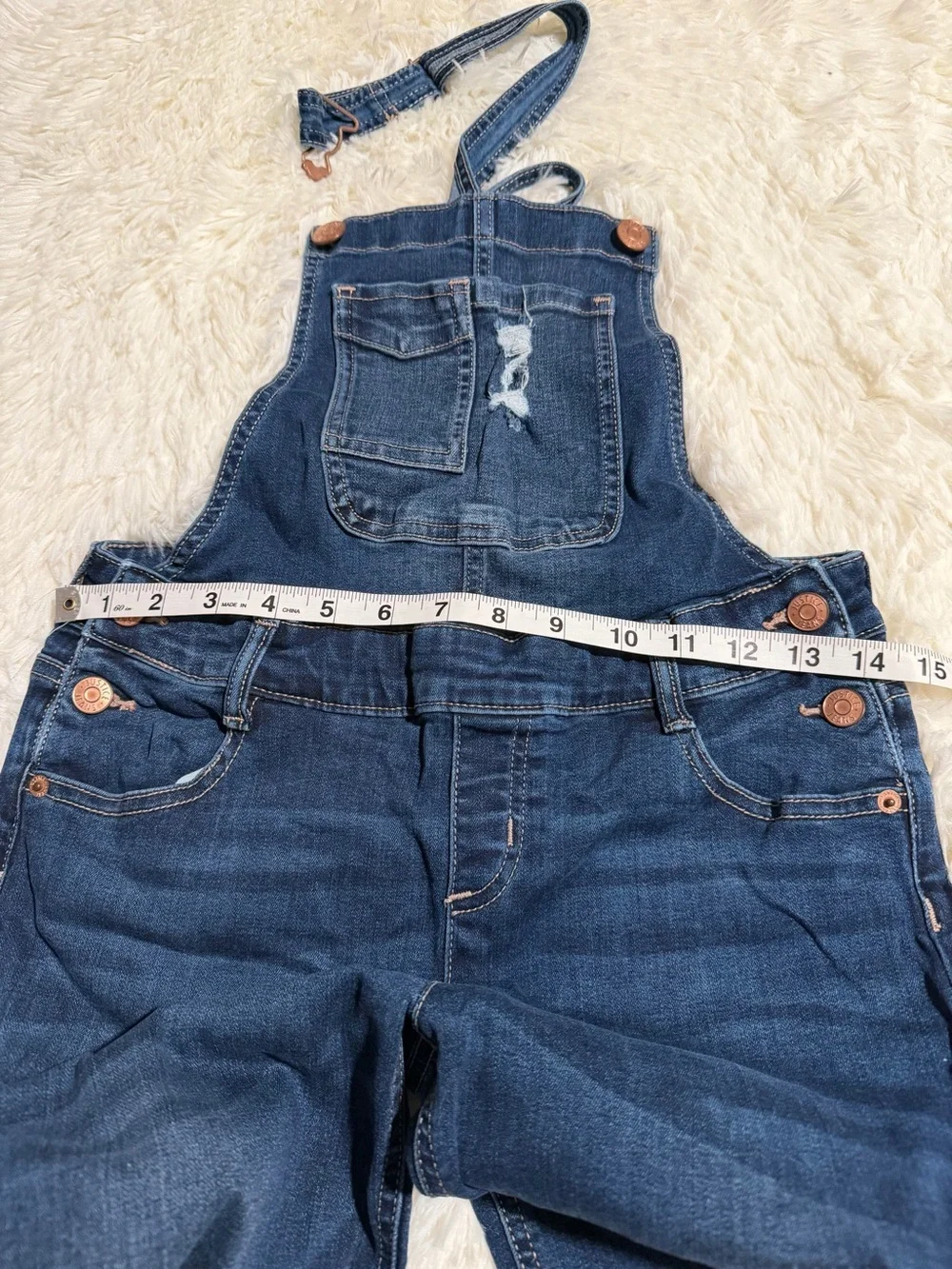 Justice Blue Jumpsuit with Distressed Details